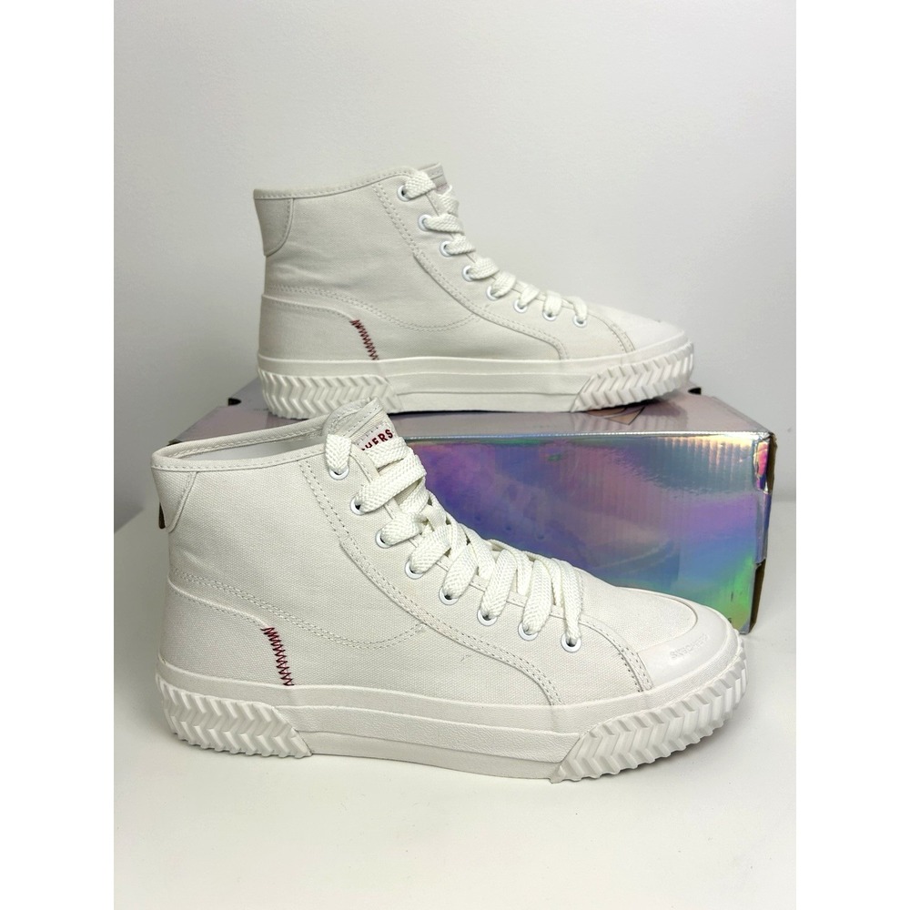 Skechers Street Trax Hi-Tread Highly Shoes Sneakers Women's 9.5 White New 177045